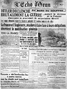 ECHO D ORAN DU 2 SEPTEMBRE 1939